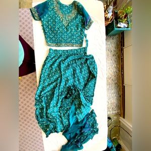 3 piece rayon casual lengha